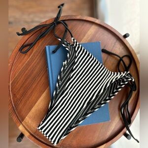 NWOT High-waisted Ribbed Black and White Striped Bikini Bottom